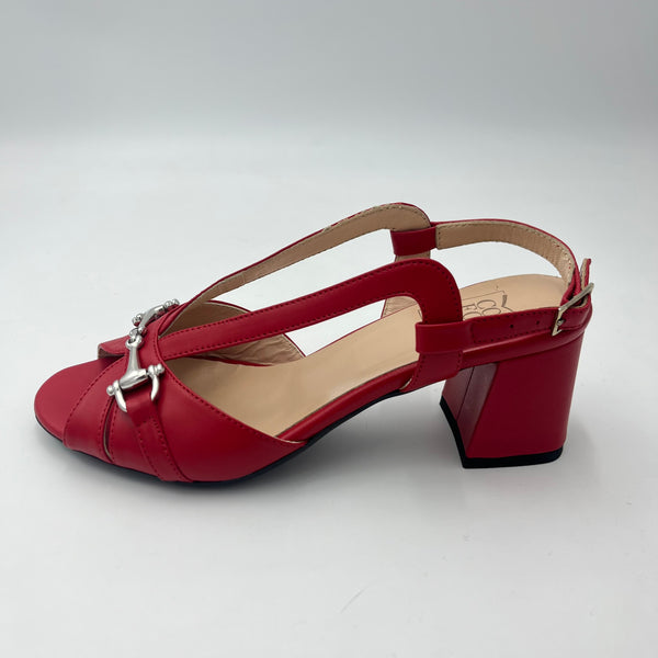 Sandalo Confort - Sandalo Rosso con Morsetto Silver