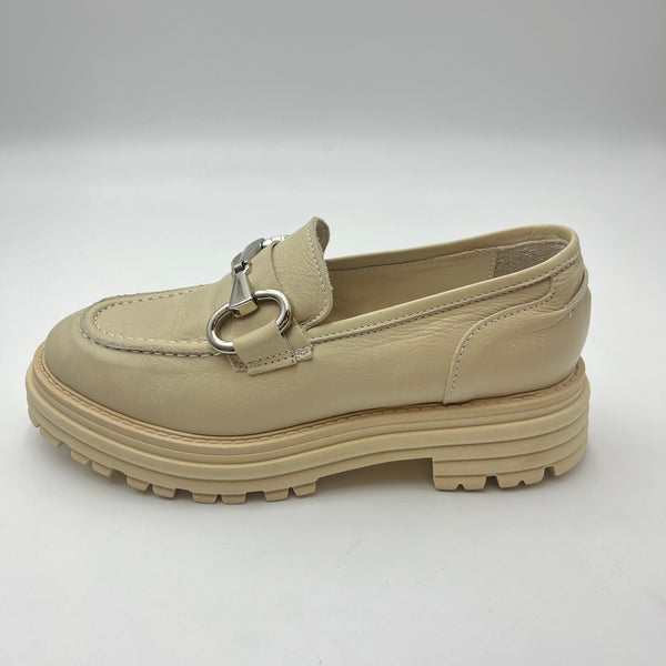 Mocassino Crown - Mocassino Beige con Morsetto Metallico