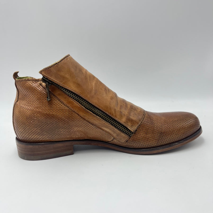 Stivaletto Jp. David - Stivaletto Casual in Pelle Traforata con Doppia Zip Asimmetrica