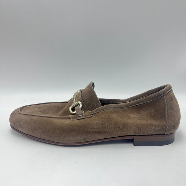 Mocassino Mercanti Fiorentini - Mocassino in Camoscio Marrone con Morsetto Metallico