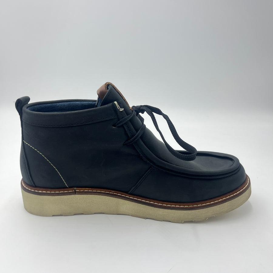 Polacchino Docksteps Wallabee in Pelle Nera — vista 3