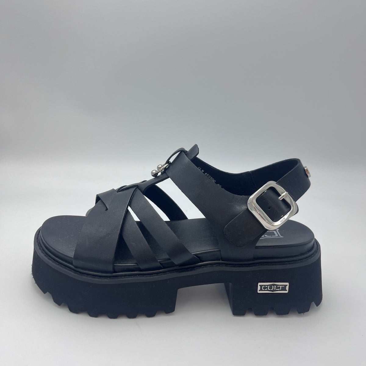 Cult Sandali - Sandalo Platform Ragnetto in Pelle Nera