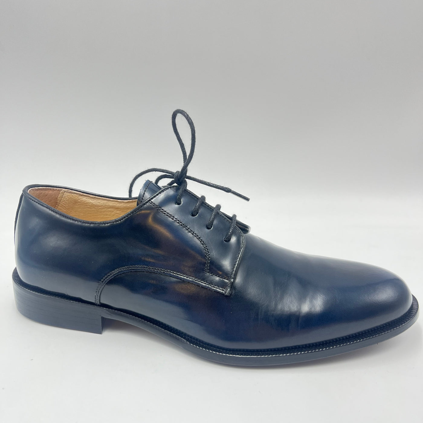 Derby Exton - Scarpa stile Inglese Vera Pelle Blu