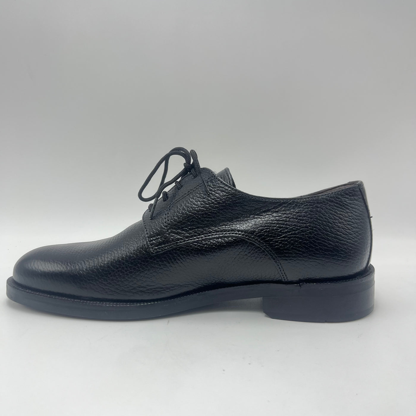 Derby Fontana - Scarpa Stringata Modello Derby in Pelle Martellata Nera