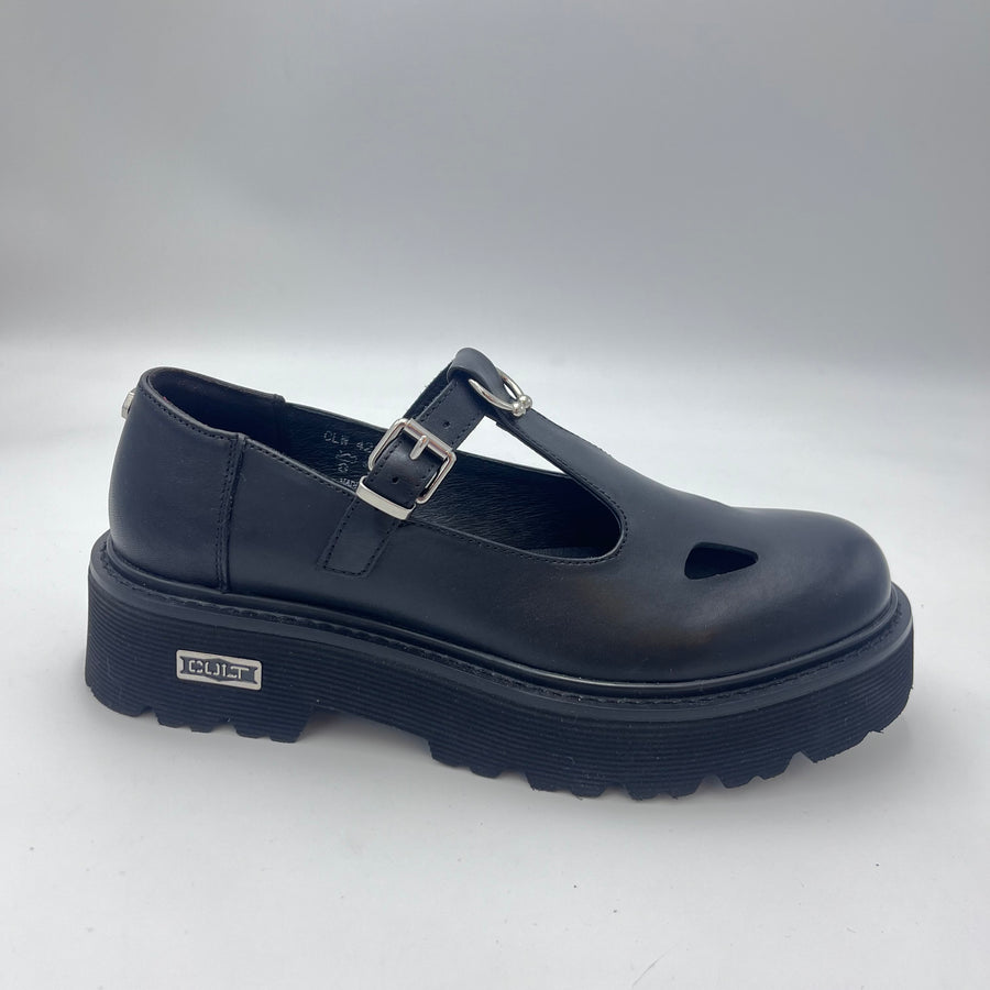 Cult Mary Jane - Scarpa Mary Jane Platform in Pelle Nera