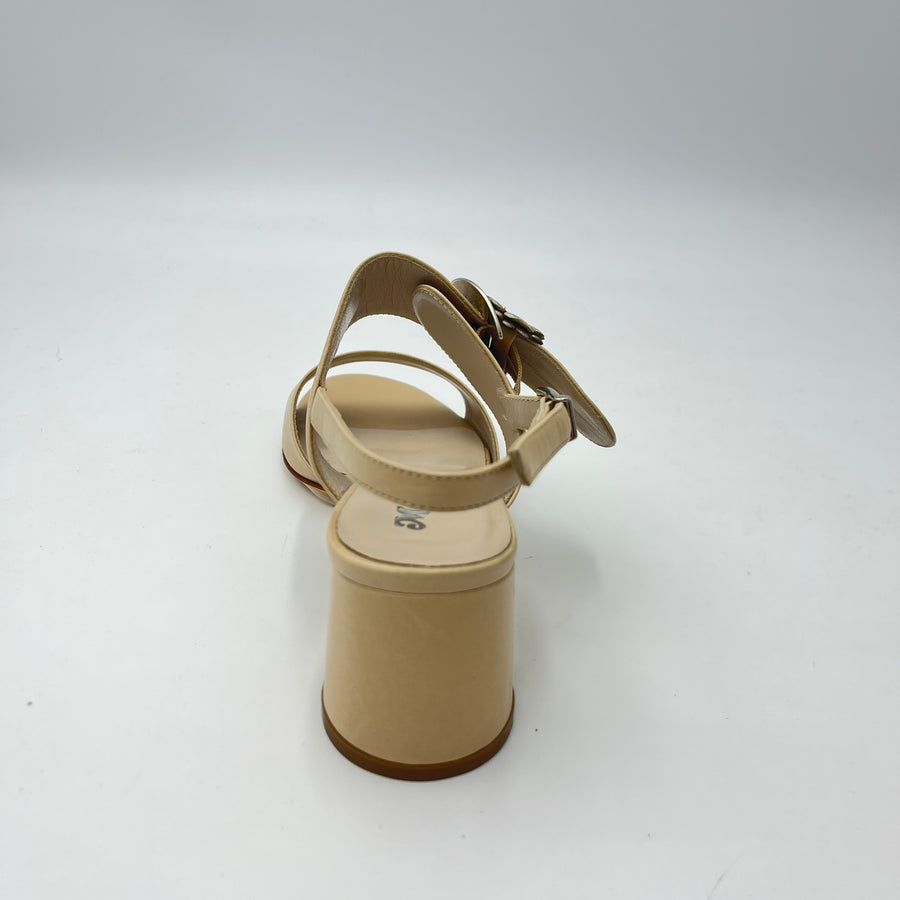Sandalo Melluso - Sandalo Beige con Fibbia Floreale Metallica