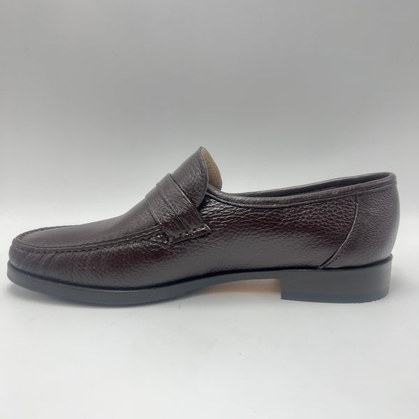 Mocassino Bruno l’Artigiano - Mocassino Penny Loafer in Pelle Martellata Marrone Scuro