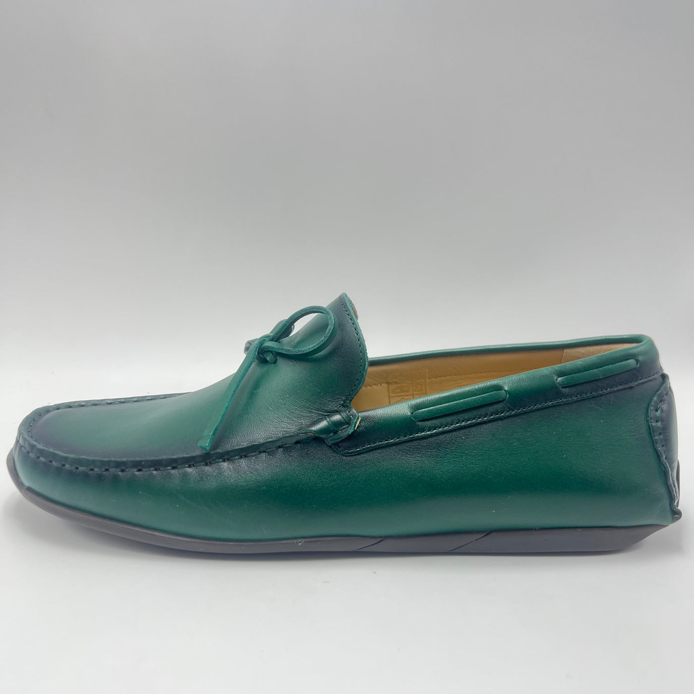 Mocassino Studio Mode - Mocassino Driver con Laccetto in Pelle Verde Smeraldo Sfumata