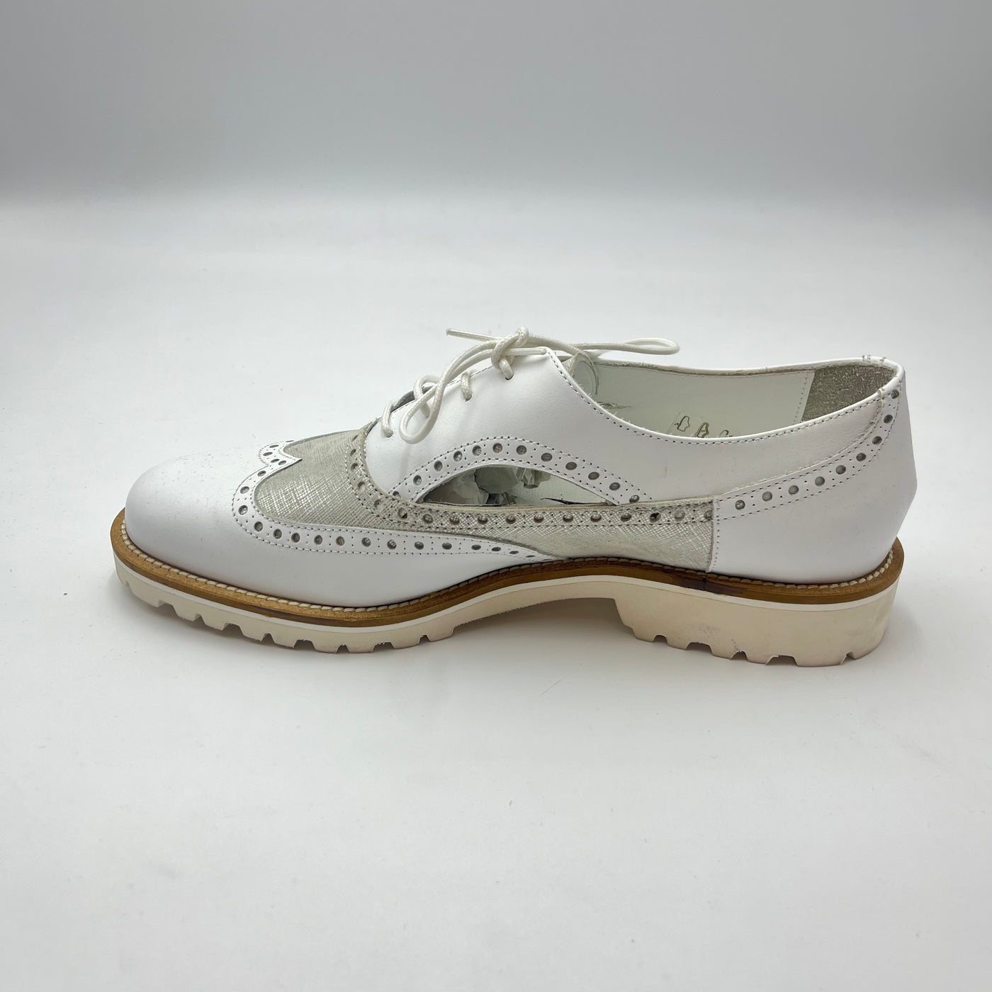 Oxford Piergentili - Stringata Oxford Bicolor Bianco e Silver