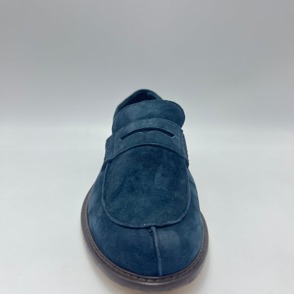 Mocassino Antica Cuoieria - Scarpa Mocassino Camoscio Blu