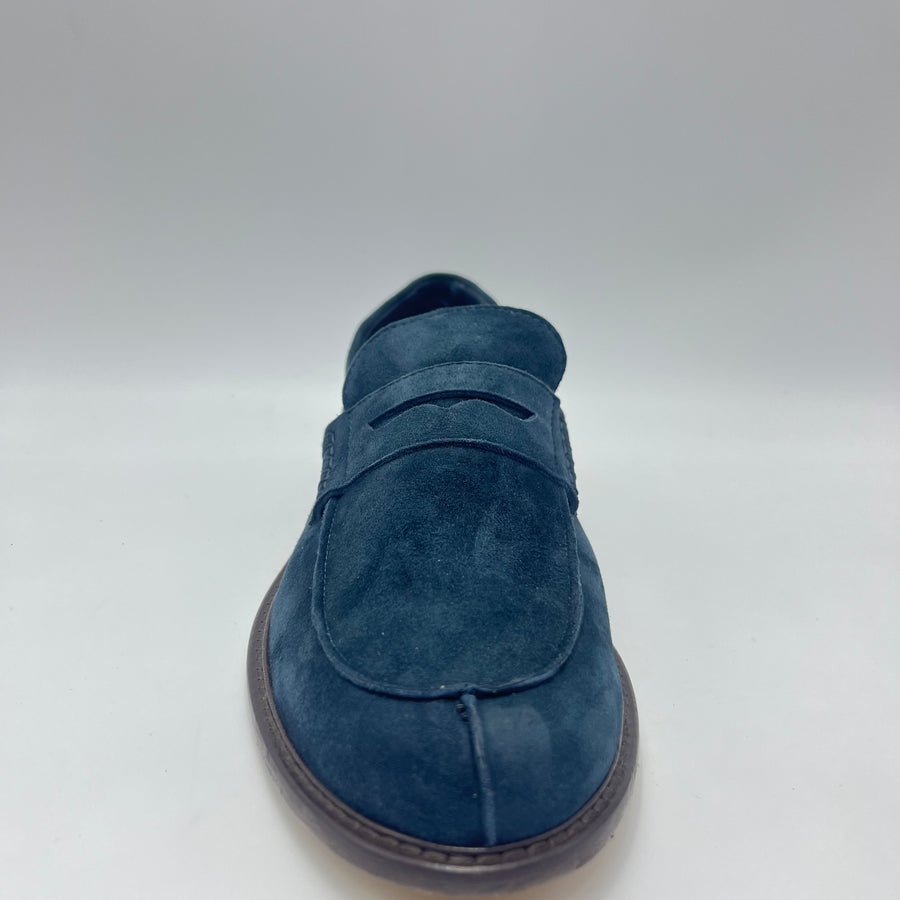 Mocassino Antica Cuoieria - Scarpa Mocassino Camoscio Blu