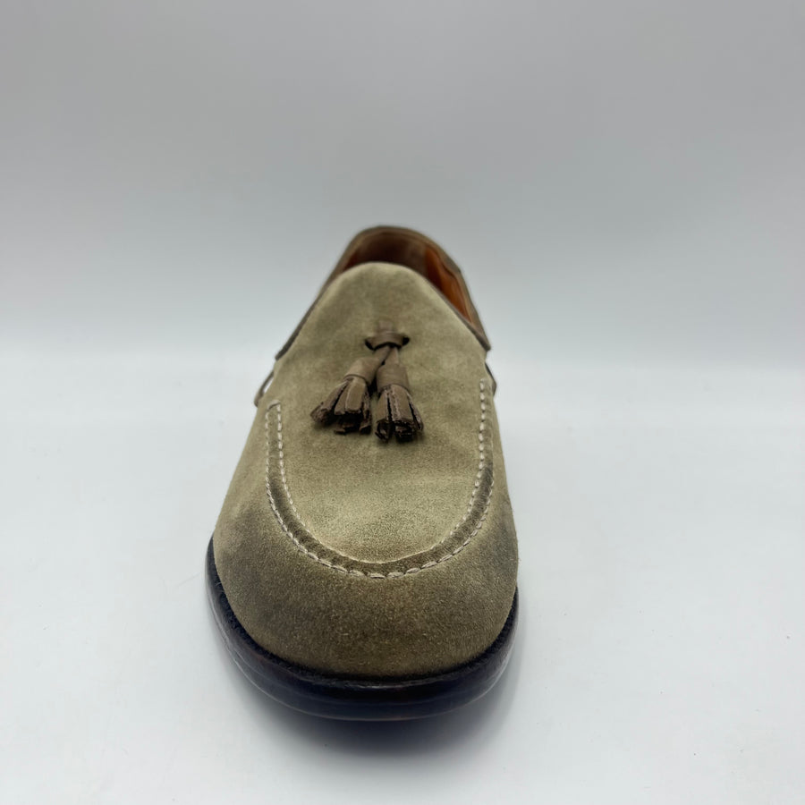 Mocassino Nero Giardini - Mocassino Classico in Suede Beige con Doppia Nappa