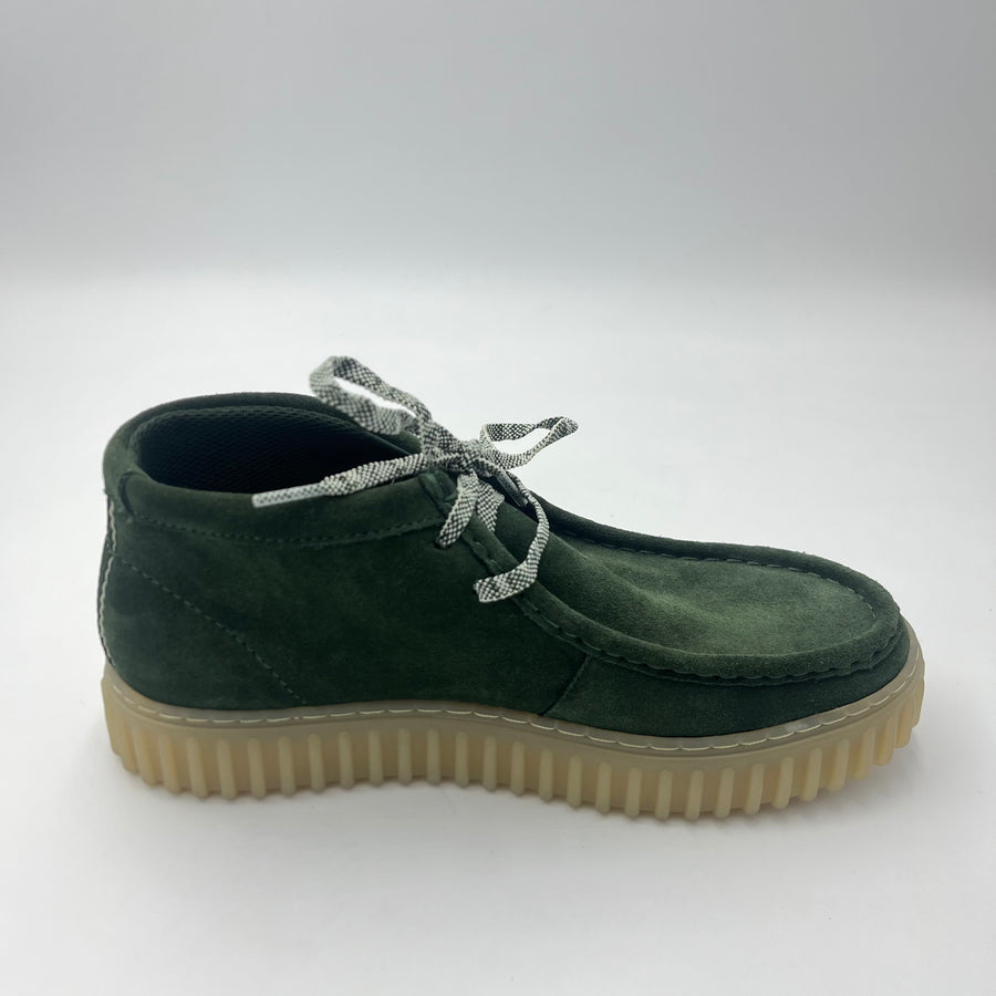 Polacchino Clarks Torhill Hi Camoscio Verde Scuro — vista 3