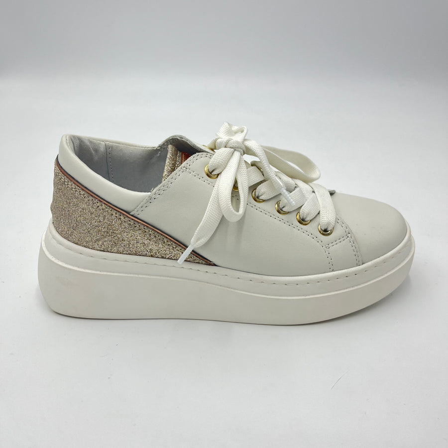 Sneaker Meline - Sneaker Platform in Pelle e Glitter Oro