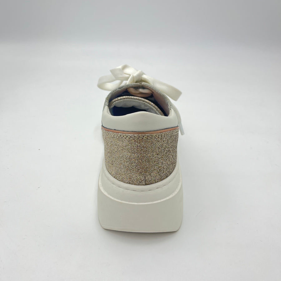 Sneaker Meline - Sneaker Platform in Pelle e Glitter Oro