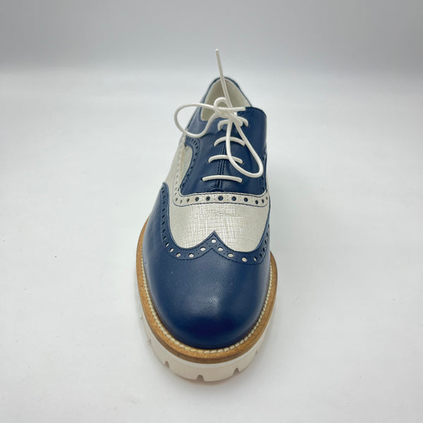 Oxford Piergentili - Stringata Oxford Bicolor Blu e Bianco