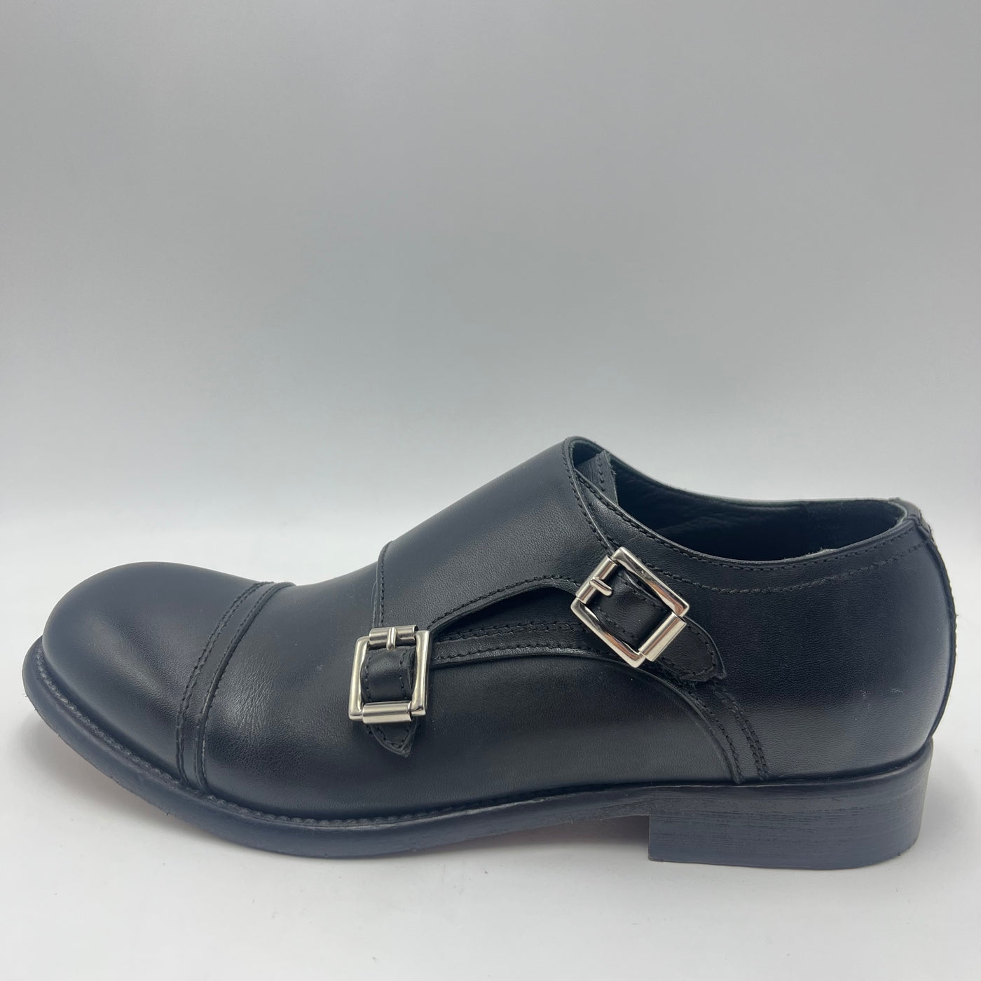 Double Monk Jp. David - Scarpa Doppia Fibbia Vera Pelle nera
