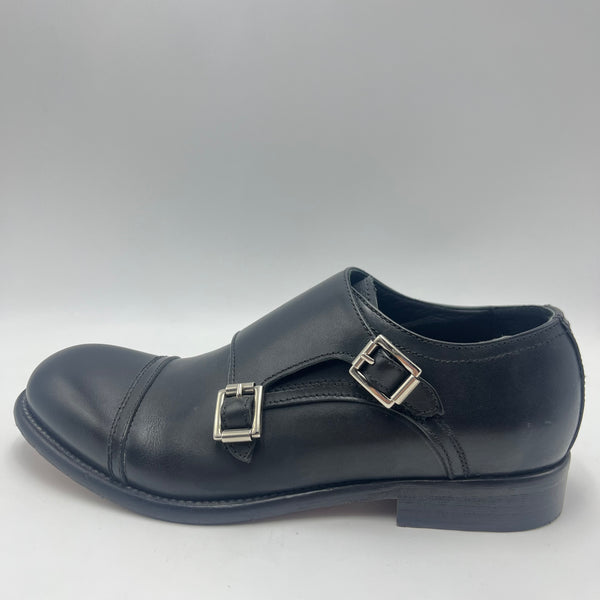 Double Monk Jp. David - Scarpa Doppia Fibbia Vera Pelle nera