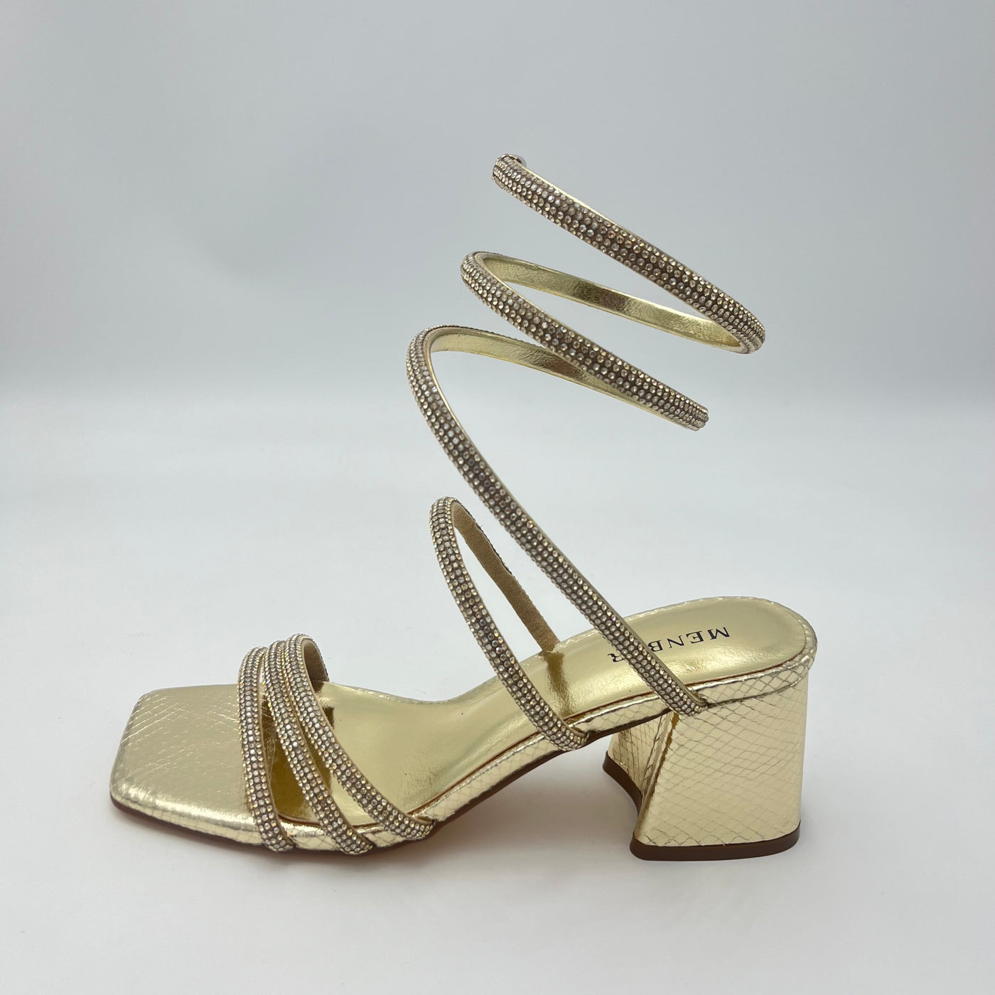 Menbur Sandali - Sandalo Schiava Alla Caviglia Spirale Strass Oro