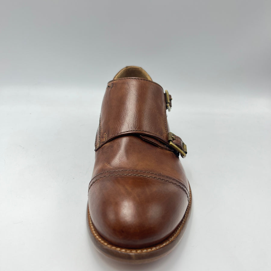 Double Monk Jp David - Scarpa Doppia Fibbia Vera Pelle Marrone