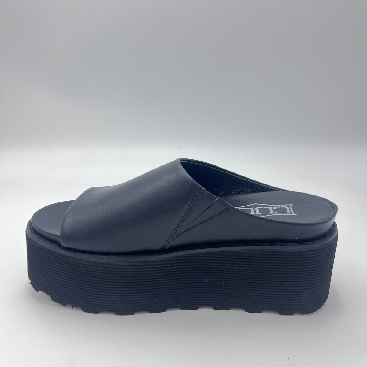 Cult Ciabatta - Ciabatta Platform in Pelle Nera
