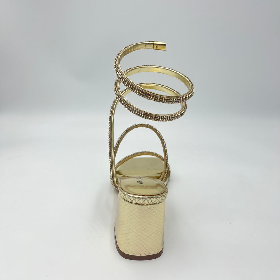 Menbur Sandali - Sandalo Schiava Alla Caviglia Spirale Strass Oro