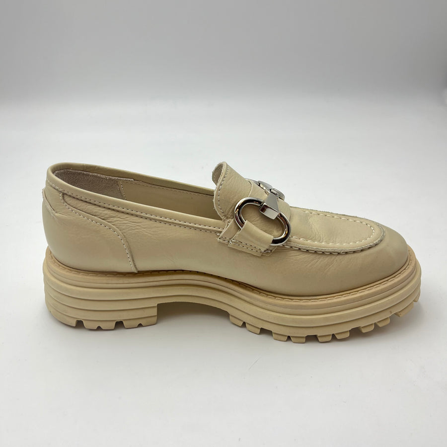 Mocassino Crown - Mocassino Beige con Morsetto Metallico