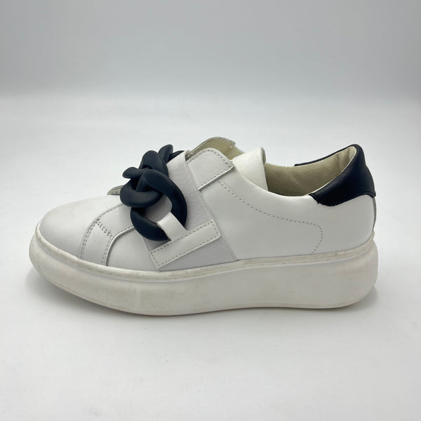 Sneaker Crown - Sneaker Bianca con Maxi Catena Gommata Nera