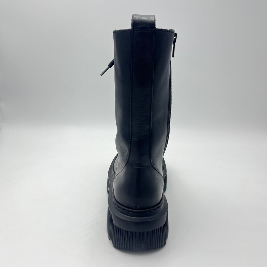 Anfibio Crown Alto - Pelle Nera, Puntale e Platform — vista 4