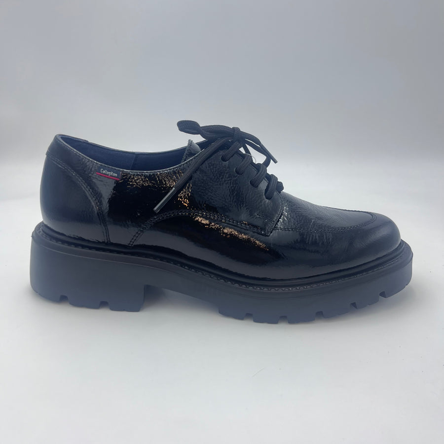 Stringata Callaghan - Derby Carrarmato in Vernice Nera — vista 3