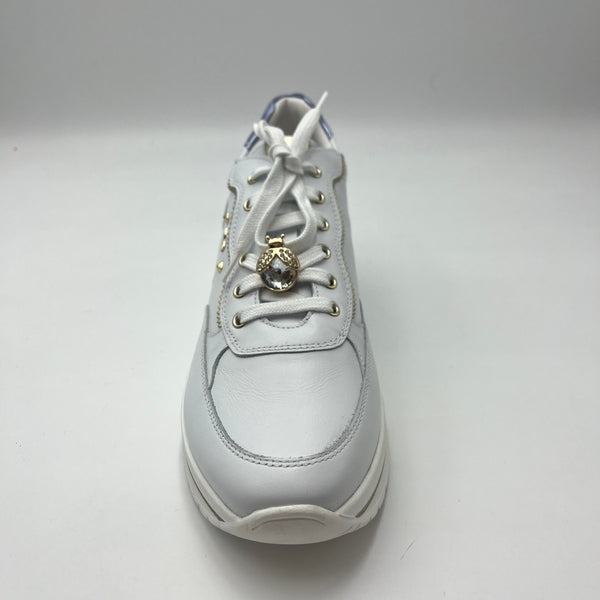 Sneaker Nero Giardini - Sneaker Platform Bianca con Dettagli Oro e Lilla Metallizzato