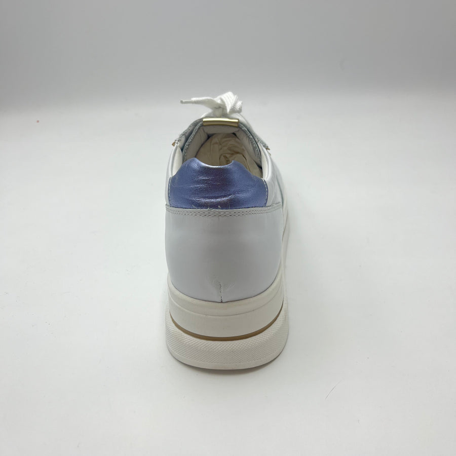 Sneaker Nero Giardini - Sneaker Platform Bianca con Dettagli Oro e Lilla Metallizzato