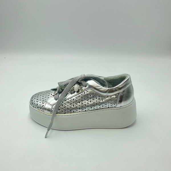 Sneaker Crown - Sneaker Platform Argento Traforata
