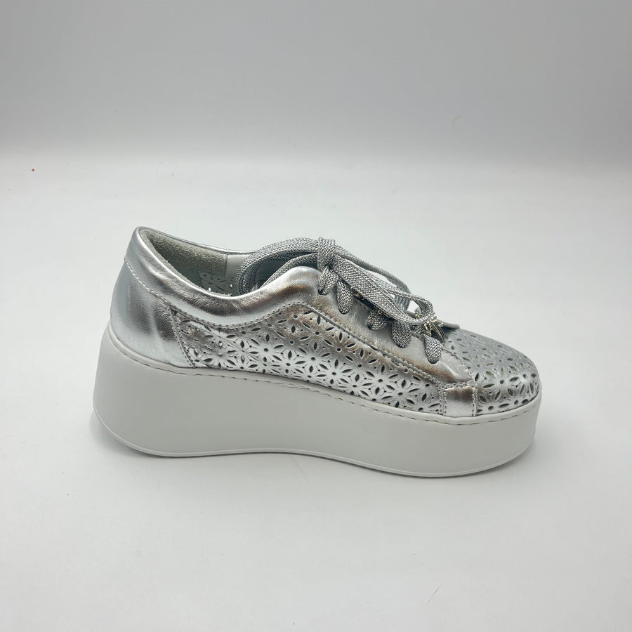 Sneaker Crown - Sneaker Platform Argento Traforata