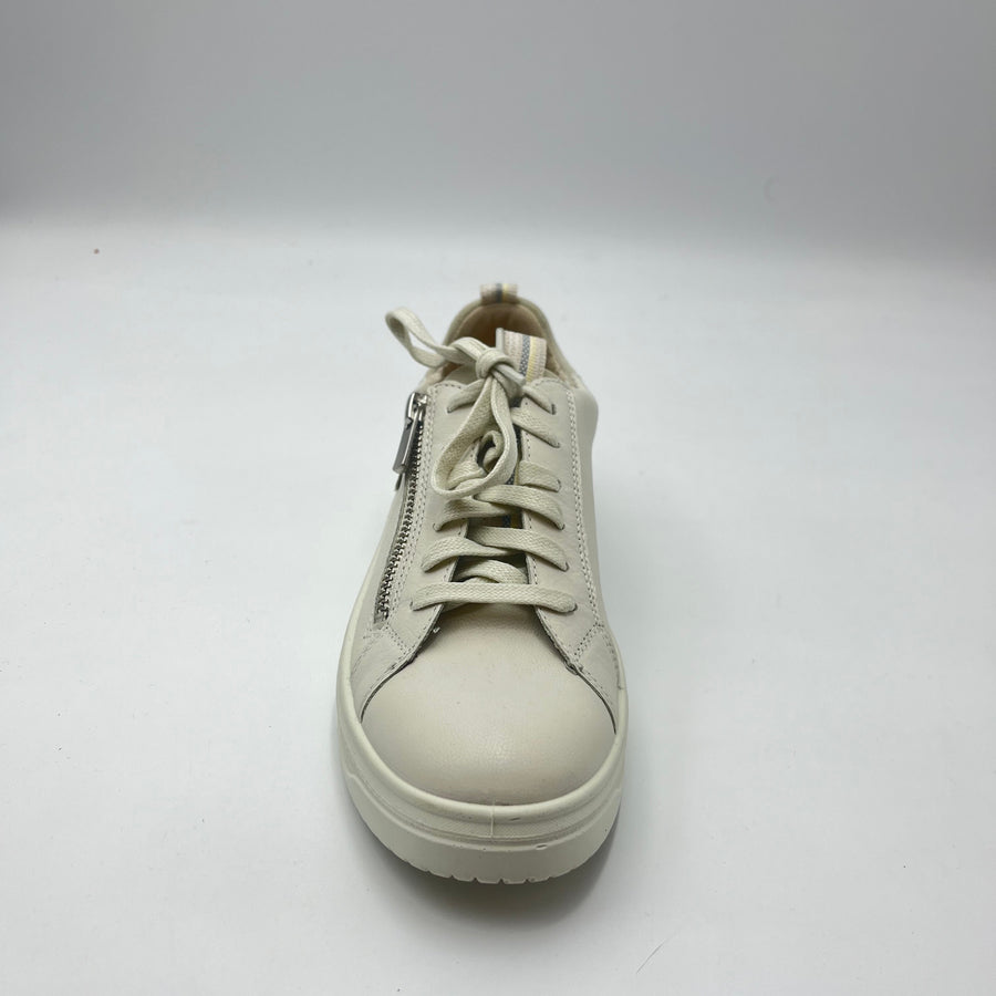Sneaker Legero - Sneaker Panna con Zip Laterale