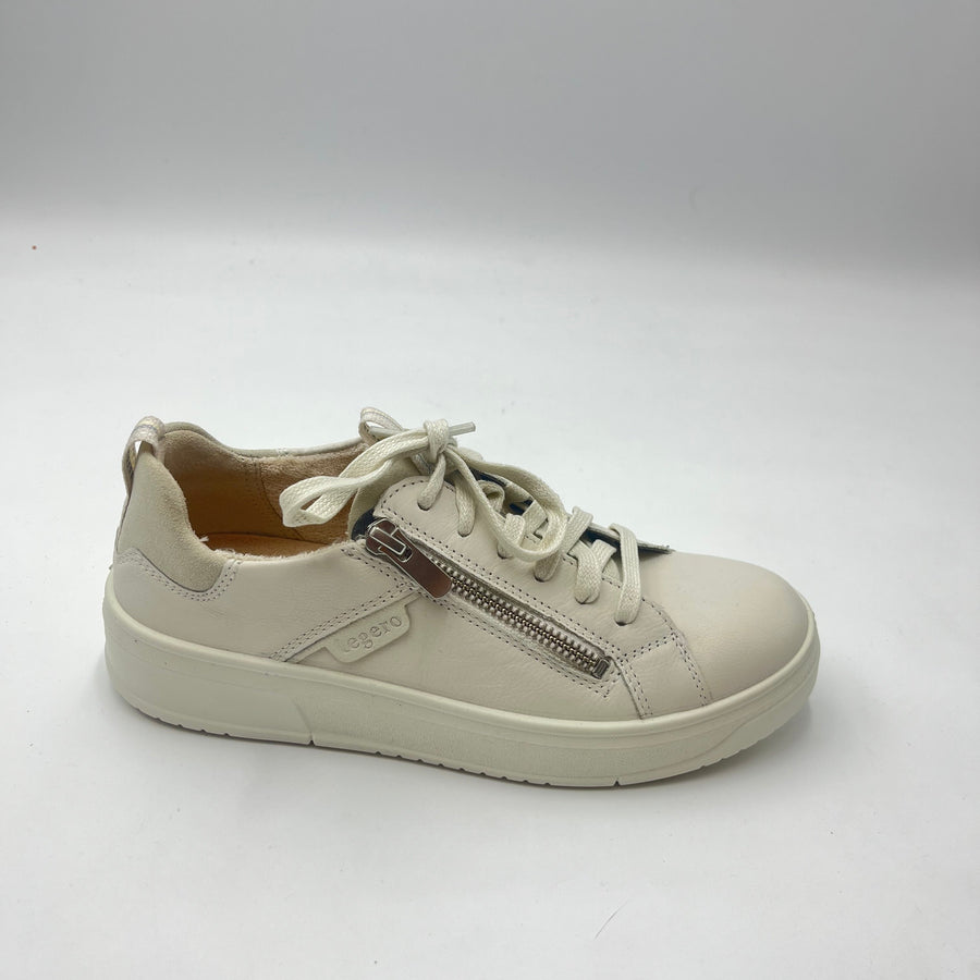 Sneaker Legero - Sneaker Panna con Zip Laterale