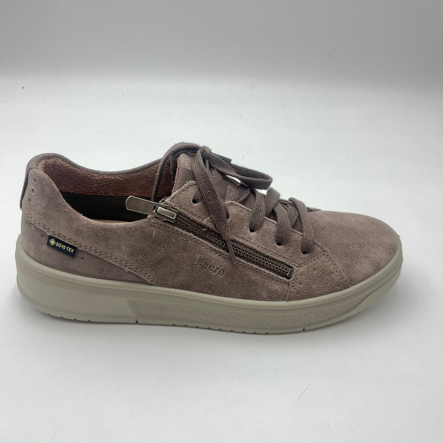 Sneaker Legero - Sneaker in Suede Taupe con Zip