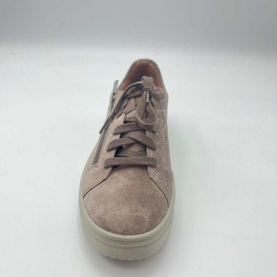 Sneaker Legero - Sneaker in Suede Taupe con Zip