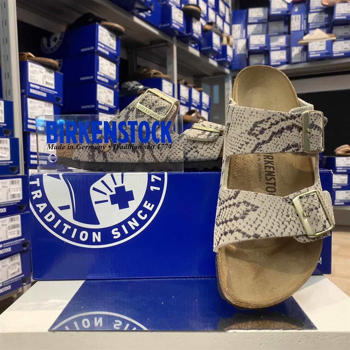 Birkenstock Arizona stampa pitone — Cenci Calzature, Perugia